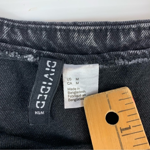H&M Divided Dress Women's Medium Sleeveless Black Acid Wash Denim Mini Jean - Picture 9 of 16